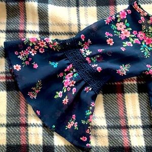 off shoulder new condition dark blue floral blouse